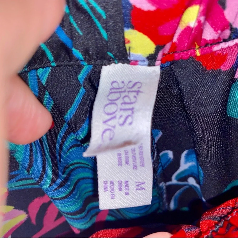 Tropical Print Silky Shorts Satin Flowy Stars Above Pajama PJ’s Target Medium M - Picture 5 of 9